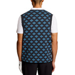Lyle & Scott Golf V Neck Cotton Argyle Vest - Dark Navy