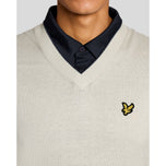 Lyle & Scott Golf V Neck Light Weight Vest - Cloud