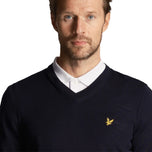 Lyle＆Scott Golf Merino Blend V Neck套头衫 - 黑暗海军