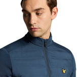 Lyle & Scott Hybrid Quilted Full Zip Golf Jacket - Ryder Blue