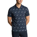 Lyle＆Scott Micro Club印刷高尔夫球球衫 - 秃鹰蓝色