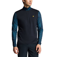 Lyle & Scott Printed Contour Golf Midlayer - Dark Navy