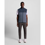 Lyle & Scott 运动抓绒混合高尔夫背心 - True Indigo/Steel Indigo