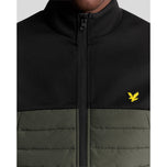 Lyle & Scott 运动抓绒混合高尔夫夹克 - 深黑色/花岗岩
