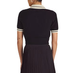 Malbon Women's Mikayla Knit Golf Polo Shirt - Black