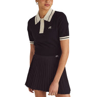 Malbon Women's Mikayla Knit Golf Polo Shirt - Black