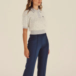Malbon 女式 Mikayla Sashiko Polo 衫 - 象牙色