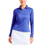 Nivo Women's Nina LIVCOOL Long Sleeve Mock Neck Golf Shirt - Cobalt