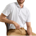 Peter Millar 男士 Crown Flex 棉质高尔夫 Polo 衫 - 白色
