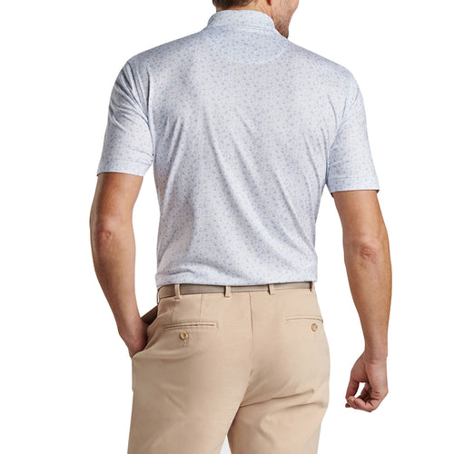 Peter Millar 双输高性能平纹针织高尔夫 Polo 衫 - 白色