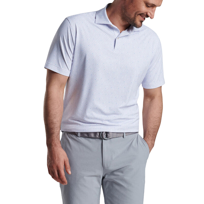 Peter Millar Espresso Martinis Performance Jersey Golf Polo Shirt - White