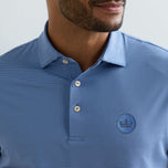 Peter Millar Jubilee Performance Jersey Stripe Golf Polo Shirt - Windsor Blue/Bluebird