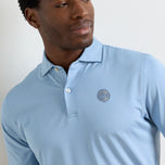 Peter Millar Men's Cadenza Performance Golf Polo - Windy Blue/Seaflower