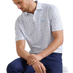 Peter Millar 男士 Read The Putt 性能高尔夫 Polo 衫 - 白色