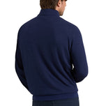 Peter Millar 男士 Ridgeline 针织高尔夫四分之一拉链 - 海军蓝