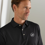 Peter Millar 纯色性能球衣高尔夫 Polo 衫 - 黑色