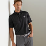 Peter Millar 纯色性能球衣高尔夫 Polo 衫 - 黑色