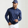 Peter Millar Solid Performance Jersey Long Sleve Golf Polo Shirt - Navy