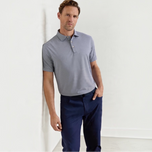 Peter Millar 纯色性能长袖平纹针织高尔夫 Polo 衫 - 海军蓝