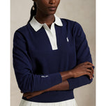 RLX Ralph Lauren Women's Performance Polo Collar Knitted Pullover - Refined Navy