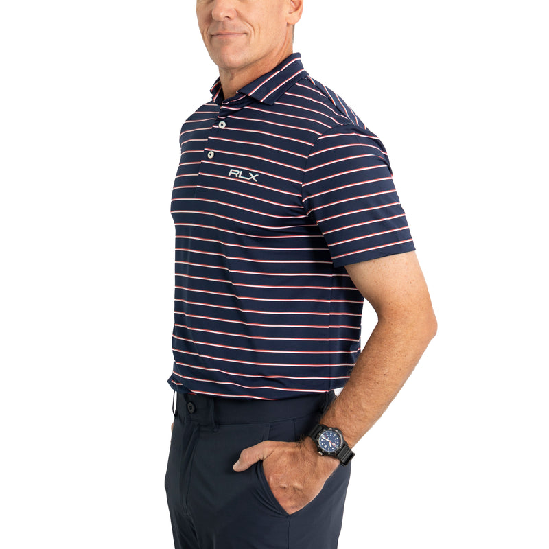 RLX Ralph Lauren YD Stripe Lightweight Airflow Polo 衫 - 法国海军蓝多色