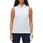 Rohnisch Women's Rib Sleeveless Golf Polo Shirt - White