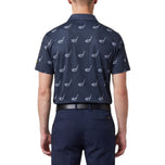 Lyle & Scott Micro Club Printed Golf Polo Shirt - Condor Blue