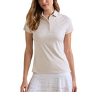Peter Millar Women's Houndstooth Jersey Golf Polo Shirt - Light Elm