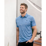 Travis Mathew Splatter Print Golf Polo Shirt - Stellar Blue