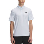 Under Armour季后赛3.0印刷Polo Golf衬衫 - 溪流/白色