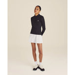 Malbon 女式 Venus 长袖高尔夫 Polo 衫 - 黑色