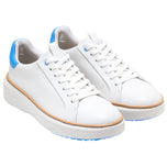 Cole Haan Women's GrandPrø Topspin Waterproof Golf Shoes - Optic White/Azure Blue
