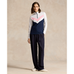 RLX Ralph Lauren Women's Power Stretch 1/4 Zip Pull Over - French Navy/White/Pink