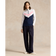 RLX Ralph Lauren Women's Power Stretch 1/4 Zip Pull Over - French Navy/White/Pink