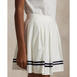 RLX Ralph Lauren Women's 4-Way Stretch Pleated Golf Skort - Ceramic White/Navy