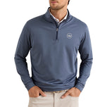 Peter Millar Perth 混色性能四分之一拉链 - 海军蓝