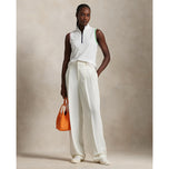 RLX拉尔夫·劳伦（Ralph Lauren）女子旅游佩克无袖模拟脖子1/4拉链高尔夫球 - 白色/花园粉红色/开心果