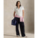 RLX Ralph Lauren Women's Tour Pique Knit-Collar Polo Golf Shirt - Ceramic White/Refined Navy Multi