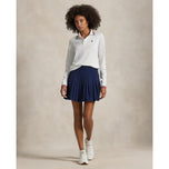 RLX Ralph Lauren Women's Tour Pique Long Sleeve Polo Shirt - Ceramic White/Currant