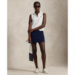 RLX Ralph Lauren Women's Tailored Fit V-Neck Sleeveless Golf Polo Shirt - Ceramic White