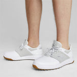 棕褐色点火抬高工艺高尔夫鞋 - 彪马白/灰灰色