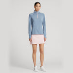 RLX Ralph Lauren 女式球衣四分之一拉链高尔夫套头衫 - 海峡蓝色/粉色沙色