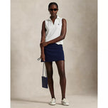 RLX Ralph Lauren Women's Tailored Fit V-Neck Sleeveless Golf Polo Shirt - Ceramic White