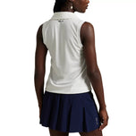 RLX Ralph Lauren Women's Tailored Fit V-Neck Sleeveless Golf Polo Shirt - Ceramic White
