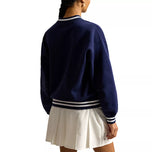 RLX Ralph Lauren Women's Bear Tech Fleece V-Neck Golf Pullover - Refined Navy