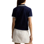 RLX Ralph Lauren 女式 Tour Pique Bear 高尔夫 Polo 衫 - 精致海军蓝