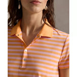RLX Ralph Lauren 女式印花轻质气流高尔夫 Polo 衫 - 雾蓝色/陶瓷白