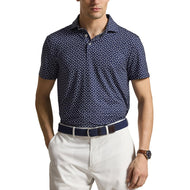 RLX Ralph Lauren Printed Lightweight Airflow Golf Polo Shirt - Refined Navy Links Deco