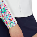 RLX Ralph Lauren 女士四分之一拉链长袖套头衫 - 多瓷砖 / 白色
