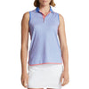 RLX Ralph Lauren 女式印花气流性能无袖高尔夫衬衫 - 斯科茨代尔蓝色 Geo